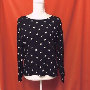 Carole Little Long sleeve 90s blouse star and moon print size s